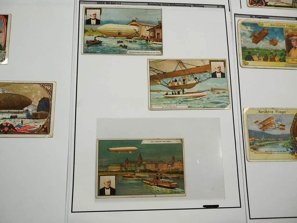 19 Sammelbilder Kaufmannsbilder Zeppelin Luftschiff diverse Fliegerbilder