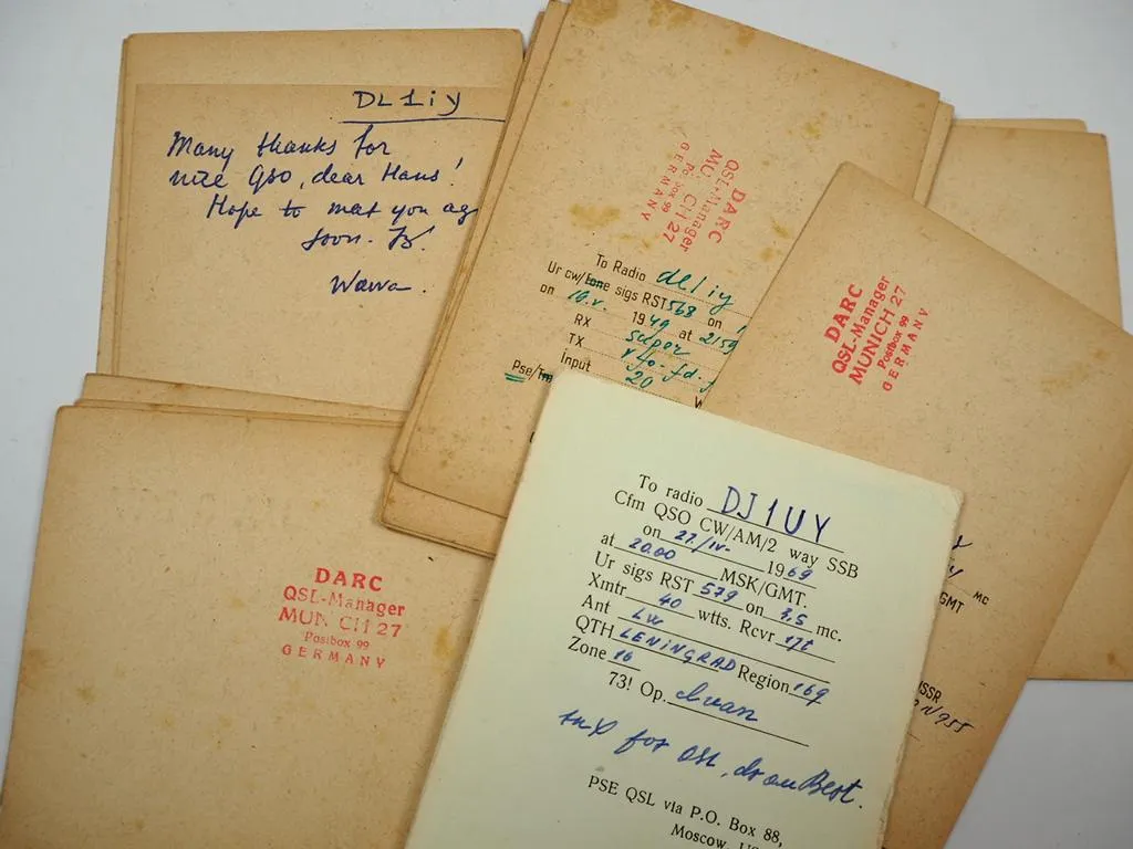 19x Amateur Funkkarte Dark QSL Manager Funk USSR Russland 1940/50er Jahre