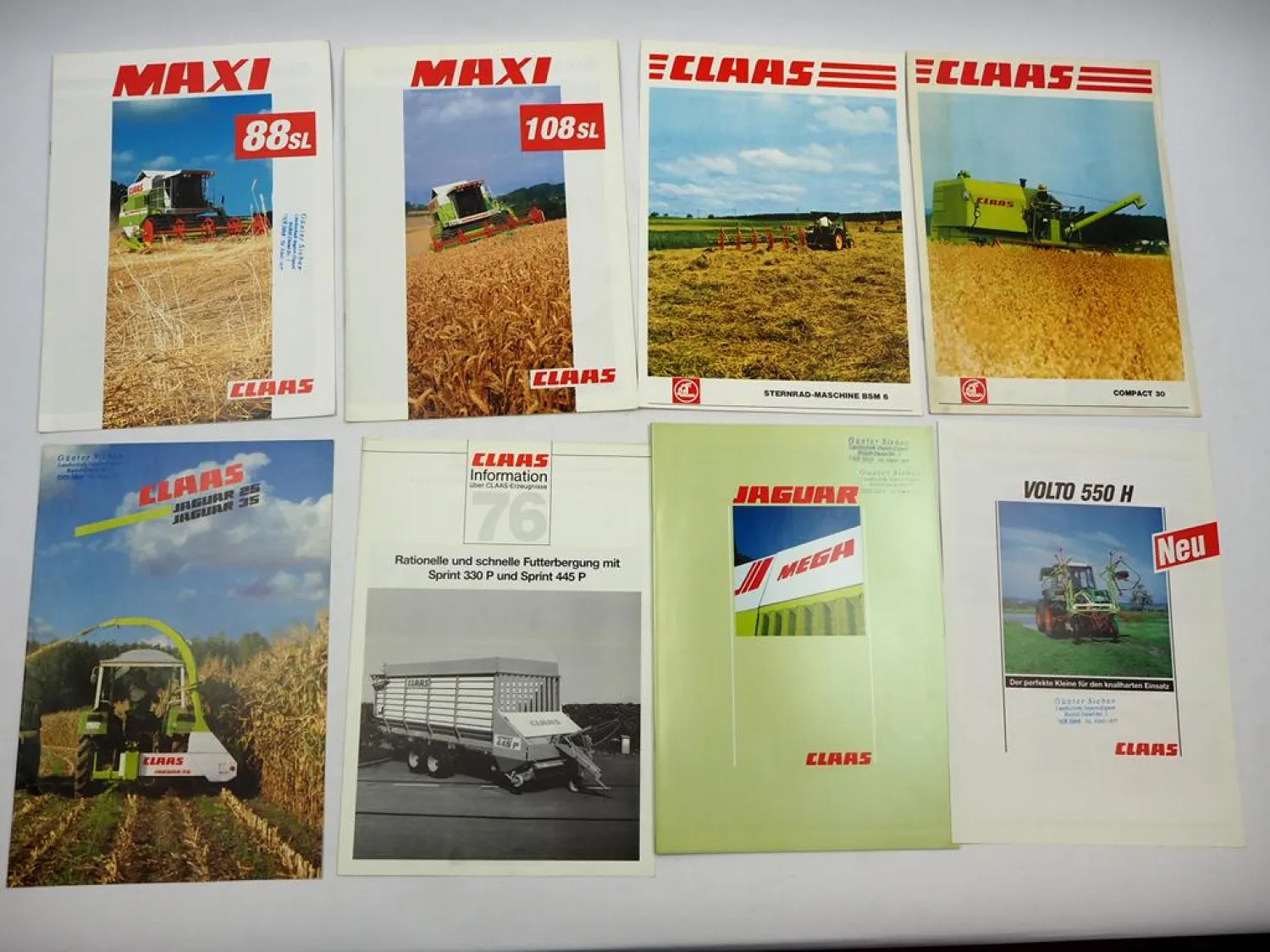 19x Original Prospekt Claas Landtechnik Mähdrescher Häcksler Presse 1970/90er J.