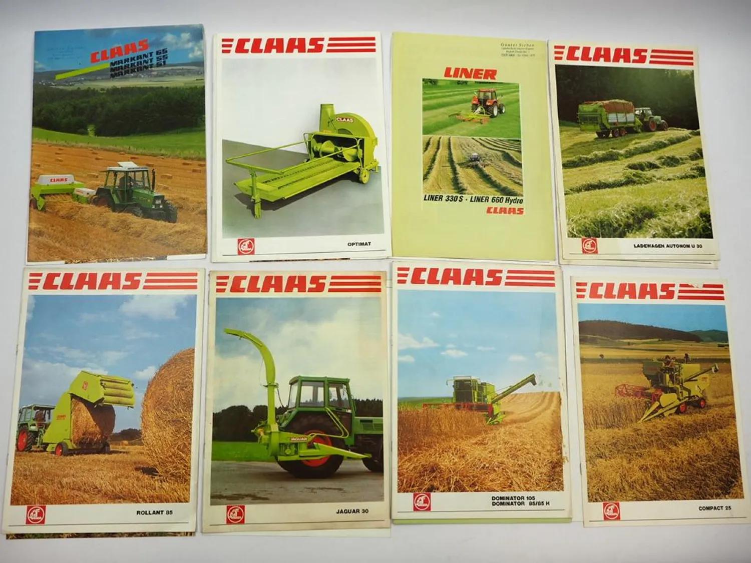 19x Original Prospekt Claas Landtechnik Mähdrescher Häcksler Presse 1970/90er J.