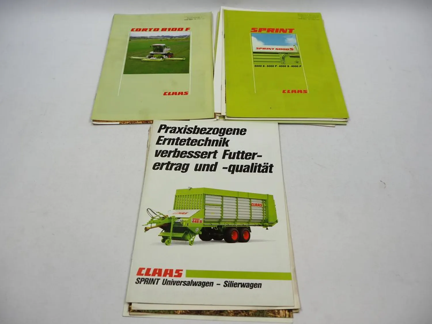 19x Original Prospekt Claas Landtechnik Mähdrescher Häcksler Presse 1970/90er J.