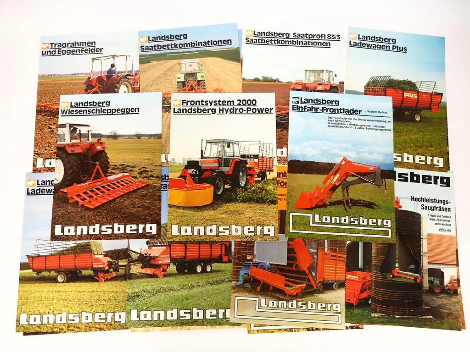 19x Original Prospekt Landsberg Landtechnik Pflug Anbaugeräte 1980er Jahre