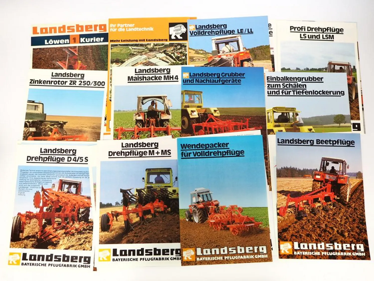 19x Original Prospekt Landsberg Landtechnik Pflug Frontlader 1980er Jahre