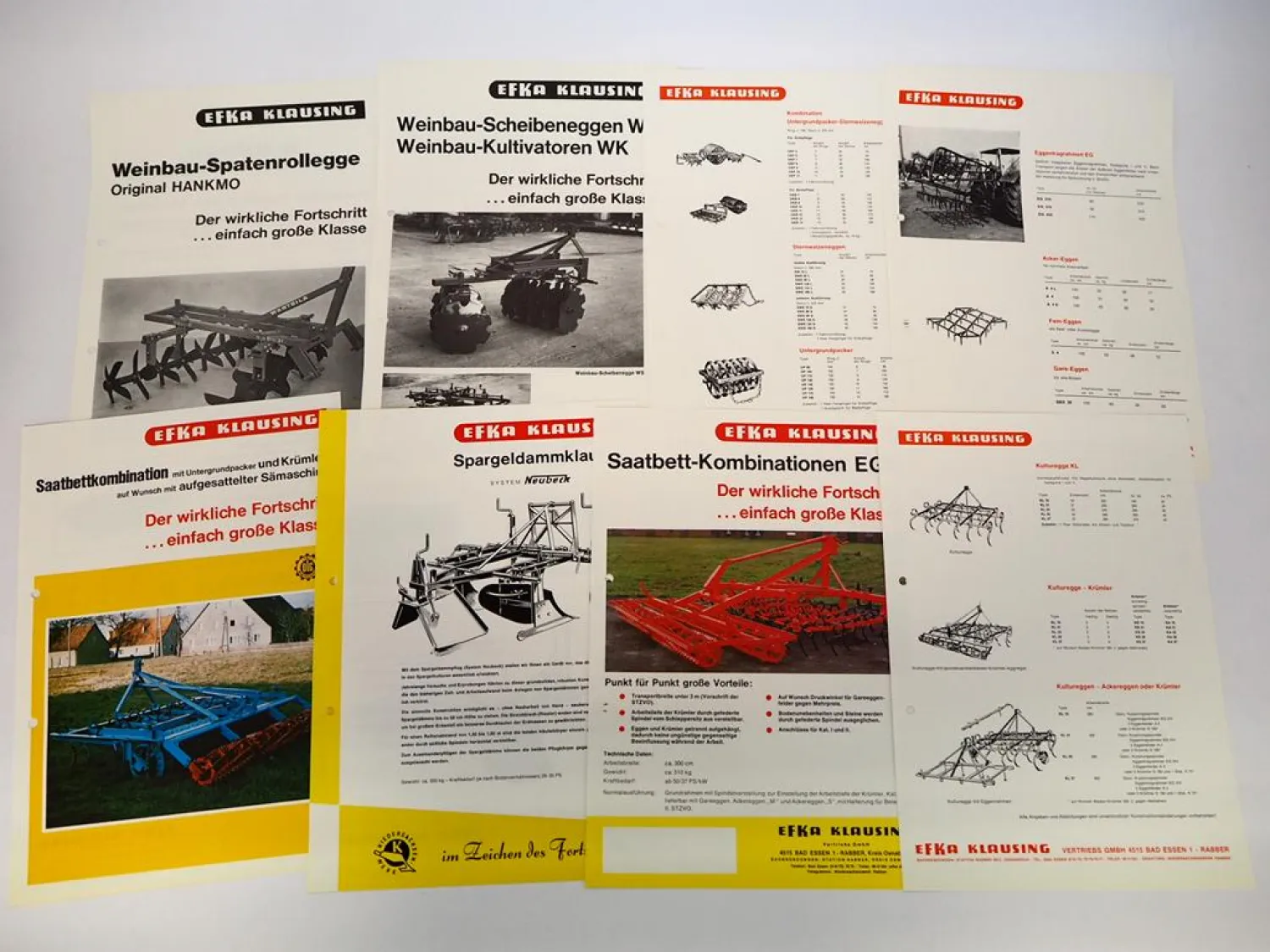 19x Original Prospekt Mappe Efka Klausing Landtechnik 1970er Jahre