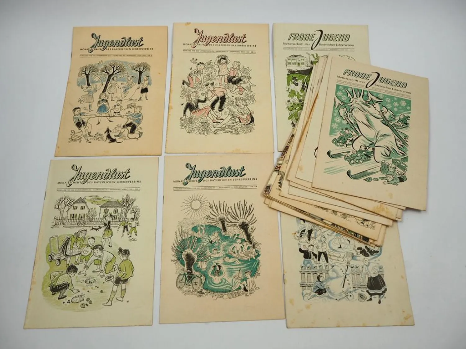 19x Zeitschrift Frohe Jugend Jugendlust 1954 bis 1957 Bayerischer Lehrerverein