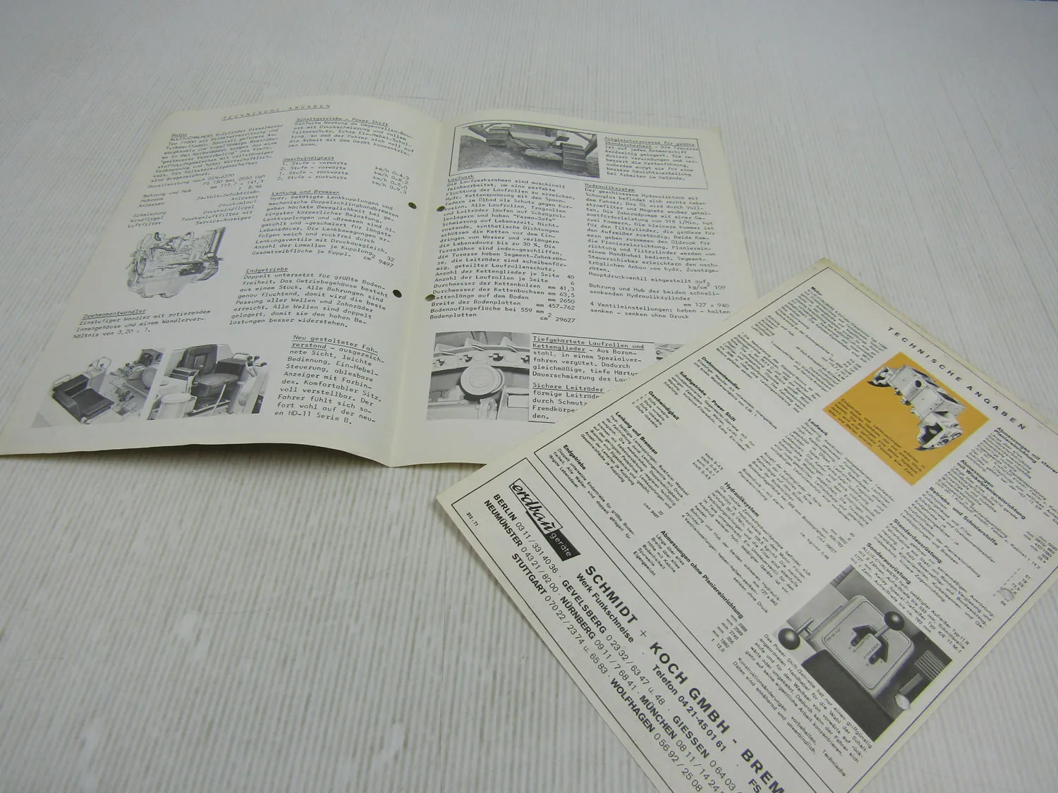 2 Prospekte Allis Chalmers HD11 EP und HD-11 Serie B Planierraupe 150 PS 1971