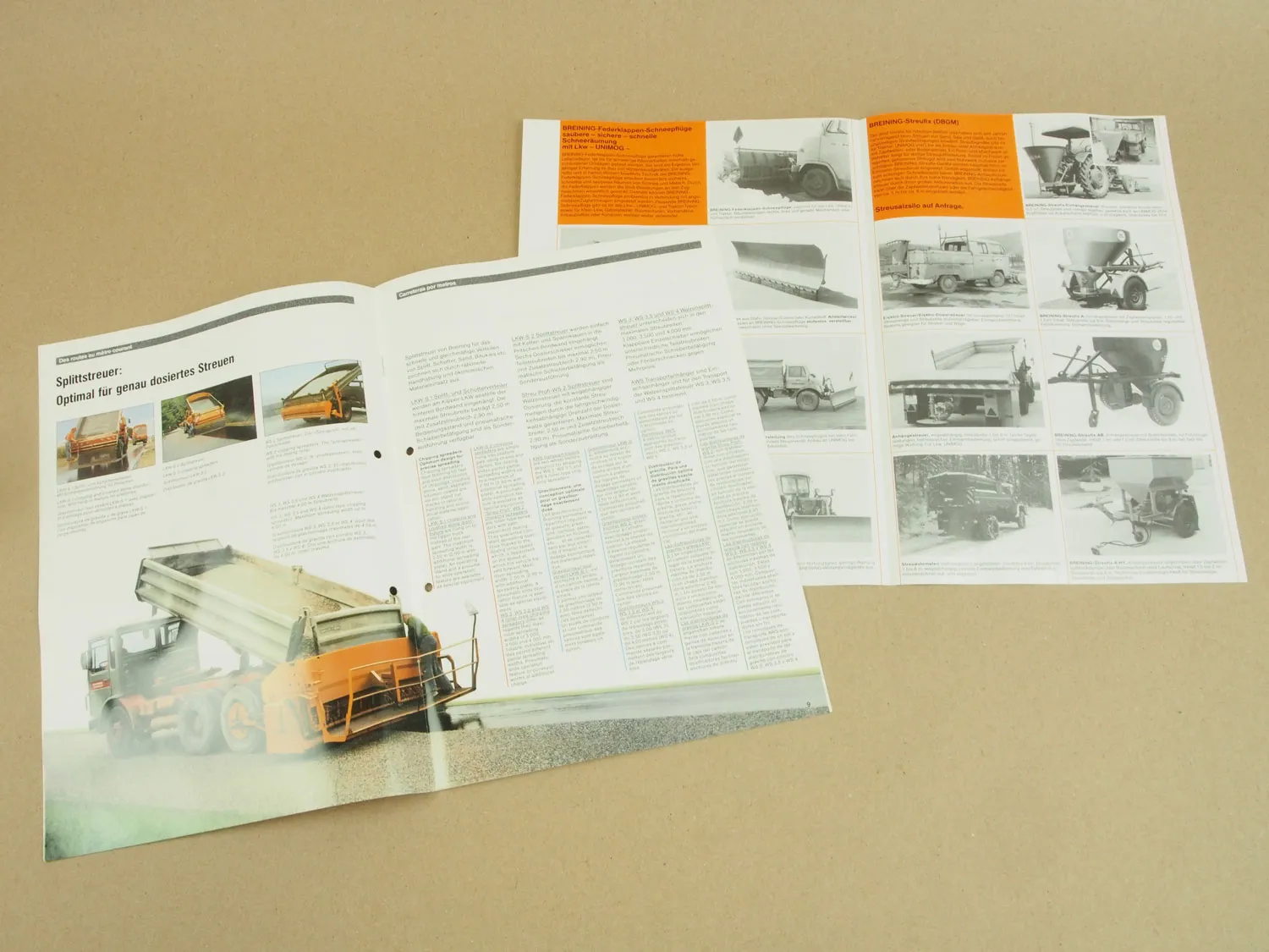 2 Prospekte Breining Straßenbau Kommunalmaschinen 2 Preislisten zB für Unimog