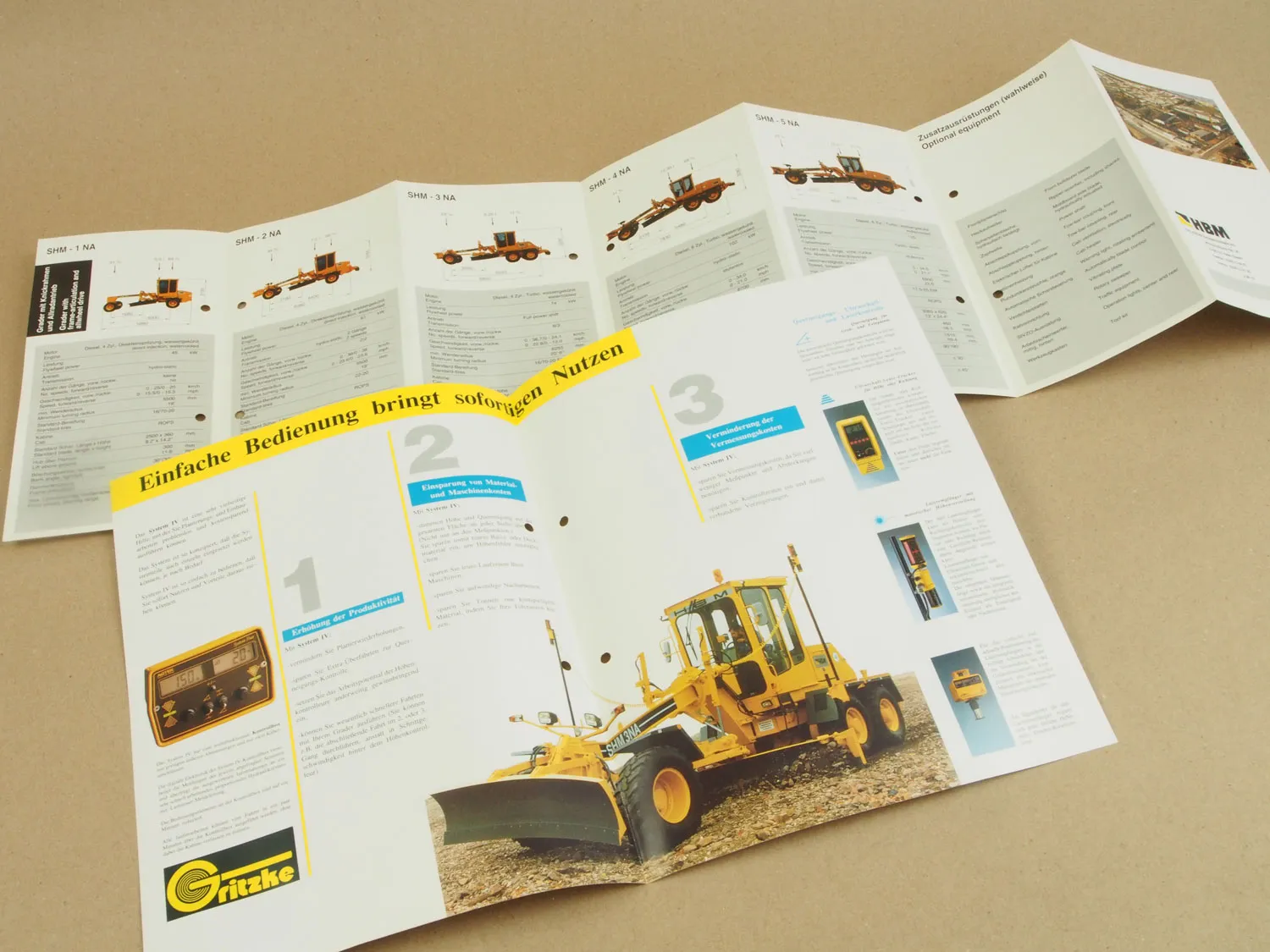 2 Prospekte HBM SHM 1 2 3 4 5 N NA Grader um 1993 und Kurzbeschreibung