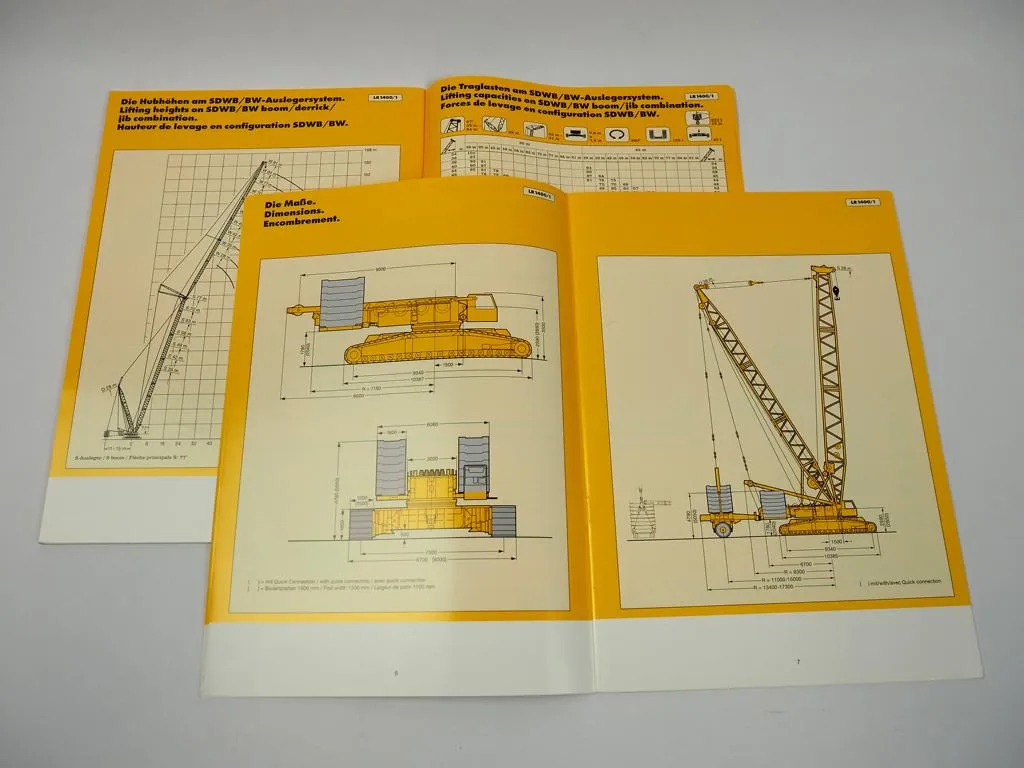 2 Prospekte Liebherr LR1400/1 Raupenkran Technische Daten 1999