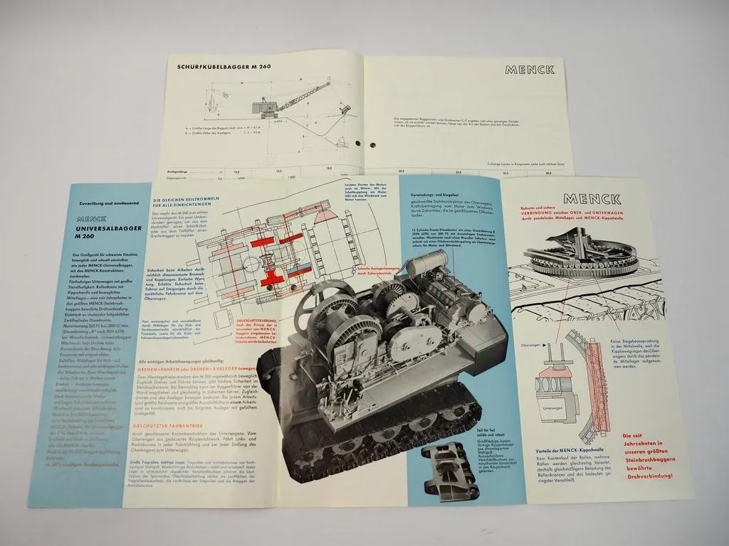 2 Prospekte Menck & Hambrock M260 Universalbagger 1966
