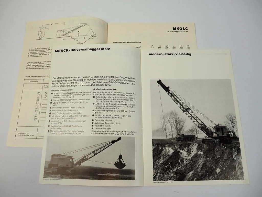 2 Prospekte Menck & Hambrock M92 Universalbagger 1970/71