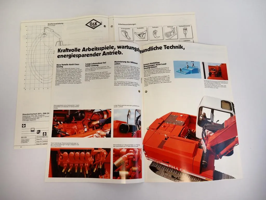 2 Prospekte O&K RH 4CS Hydraulikbagger Kettenbagger 1990/91