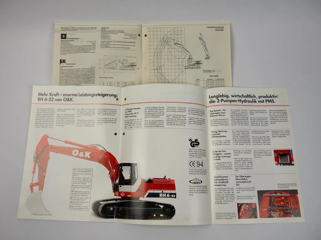2 Prospekte O&K RH6-22 Hydraulikbagger 1994