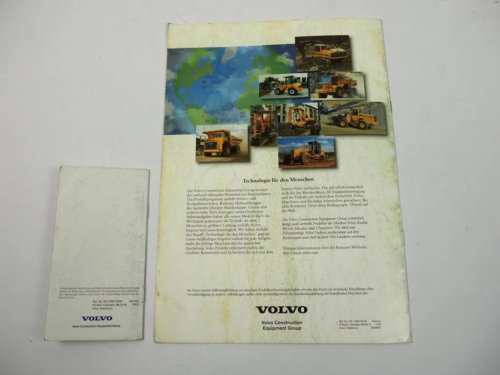 2 Prospekte Volvo Produktprogramm Radlader Dumper Bagger 1998