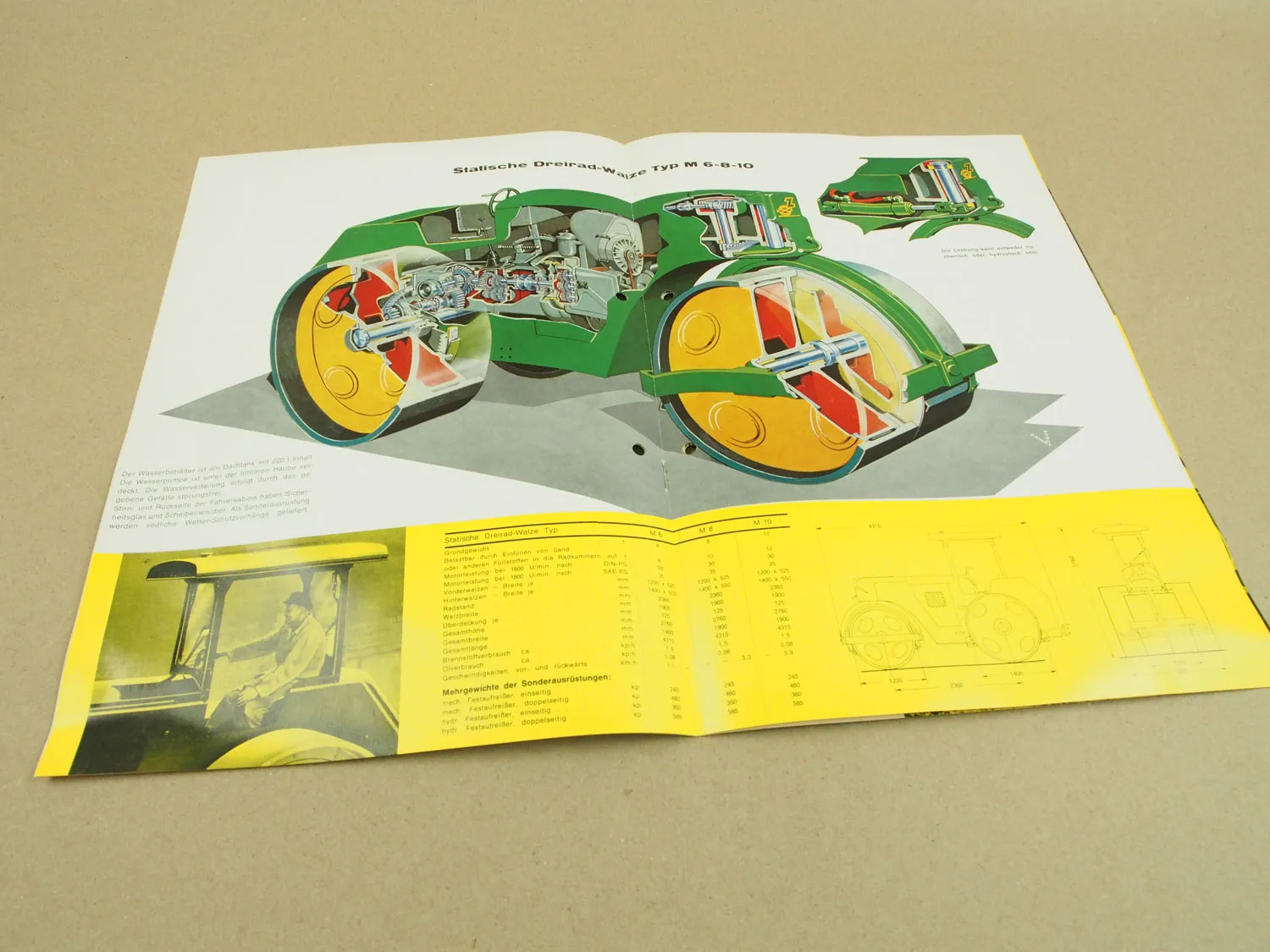 2 Prospekte Zettelmeyer Typ M statische Dreiradwalze von 1965