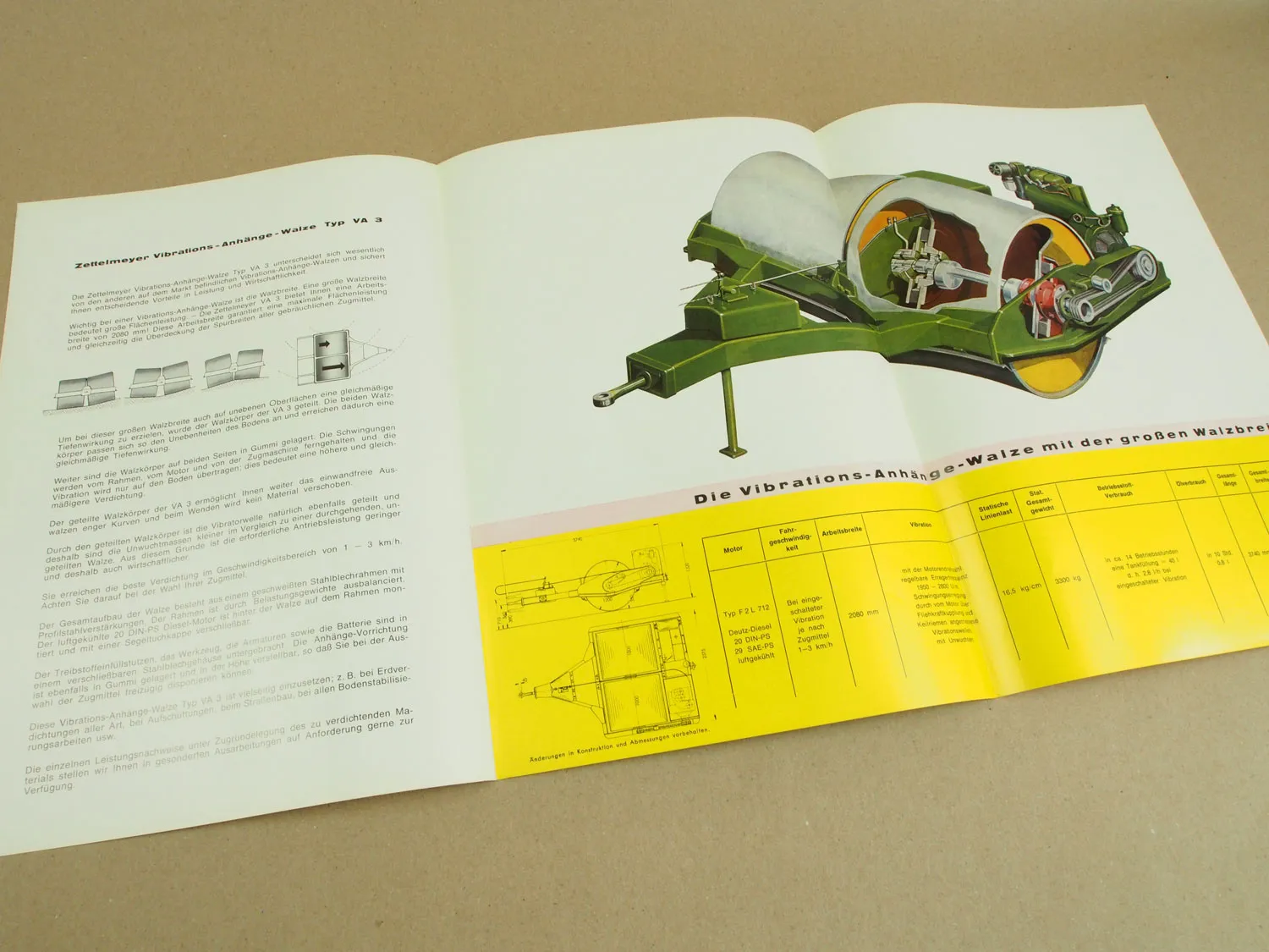 2 Prospekte Zettelmeyer VA3 Vibrations Anhängewalzen 1965