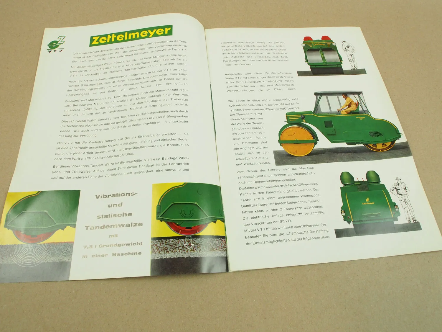 2 Prospekte Zettelmeyer VT7 Tandemwalze 1963 1965