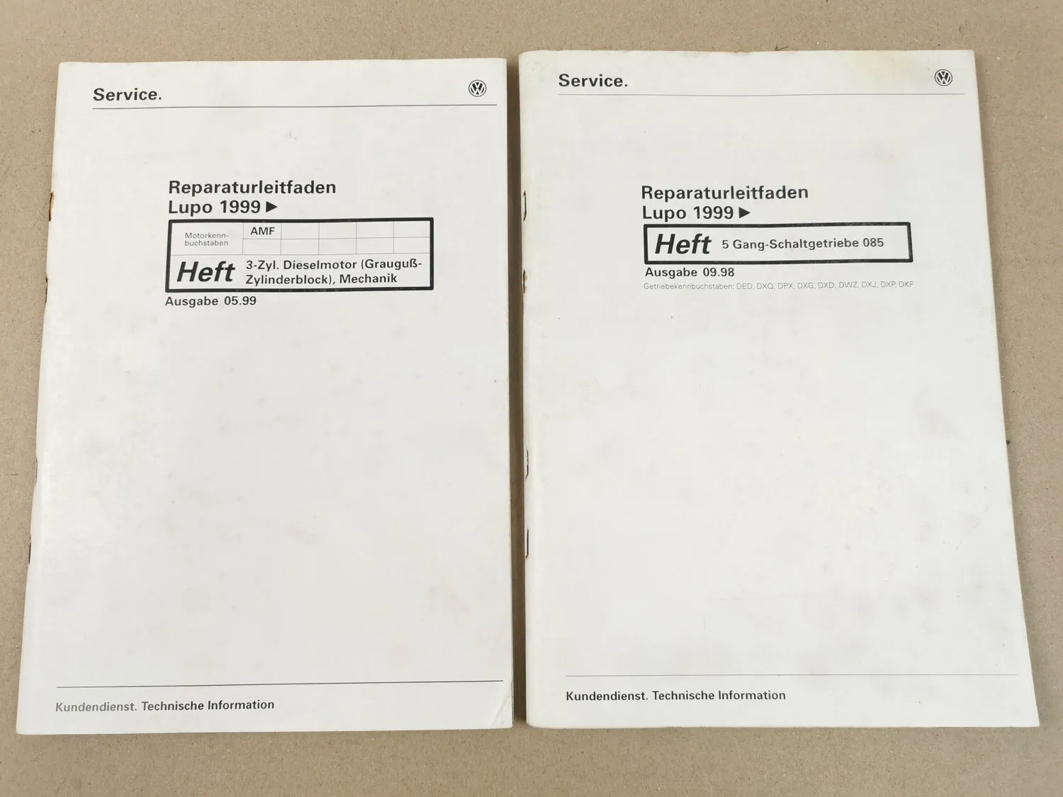 2 Reparaturleitfaden VW Lupo ab 99 1.4 TDI Motor u. 5 Gang Schaltgetriebe 085