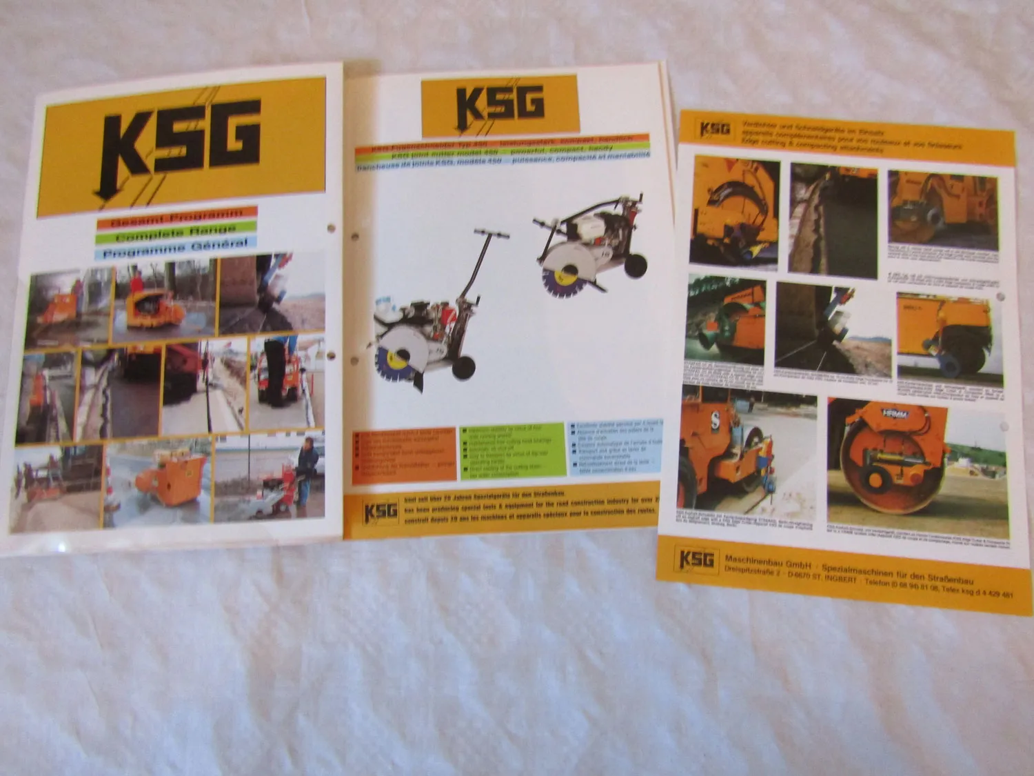 20 Prospekte KSG Spezialmaschinen Straßenbau Kantenhacker -drücker Fugenschneide
