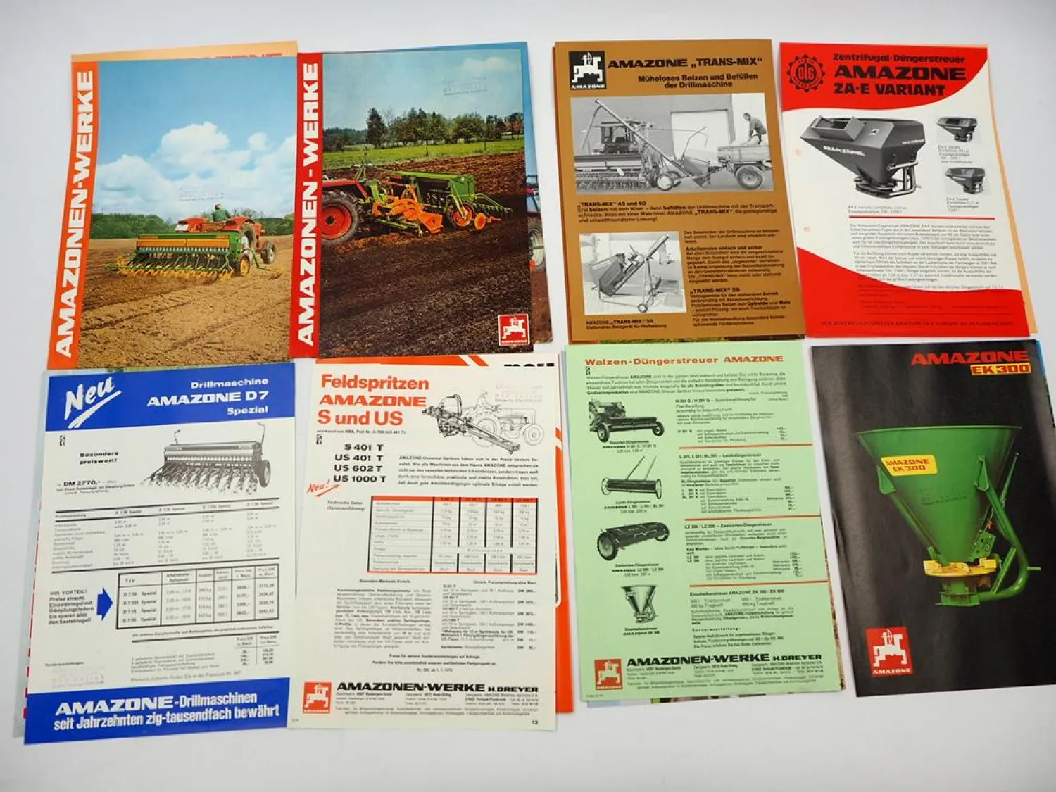 20x Original Prospekt Amazone Landtechnik 1970/90er Jahre Drillmaschinen Eggen