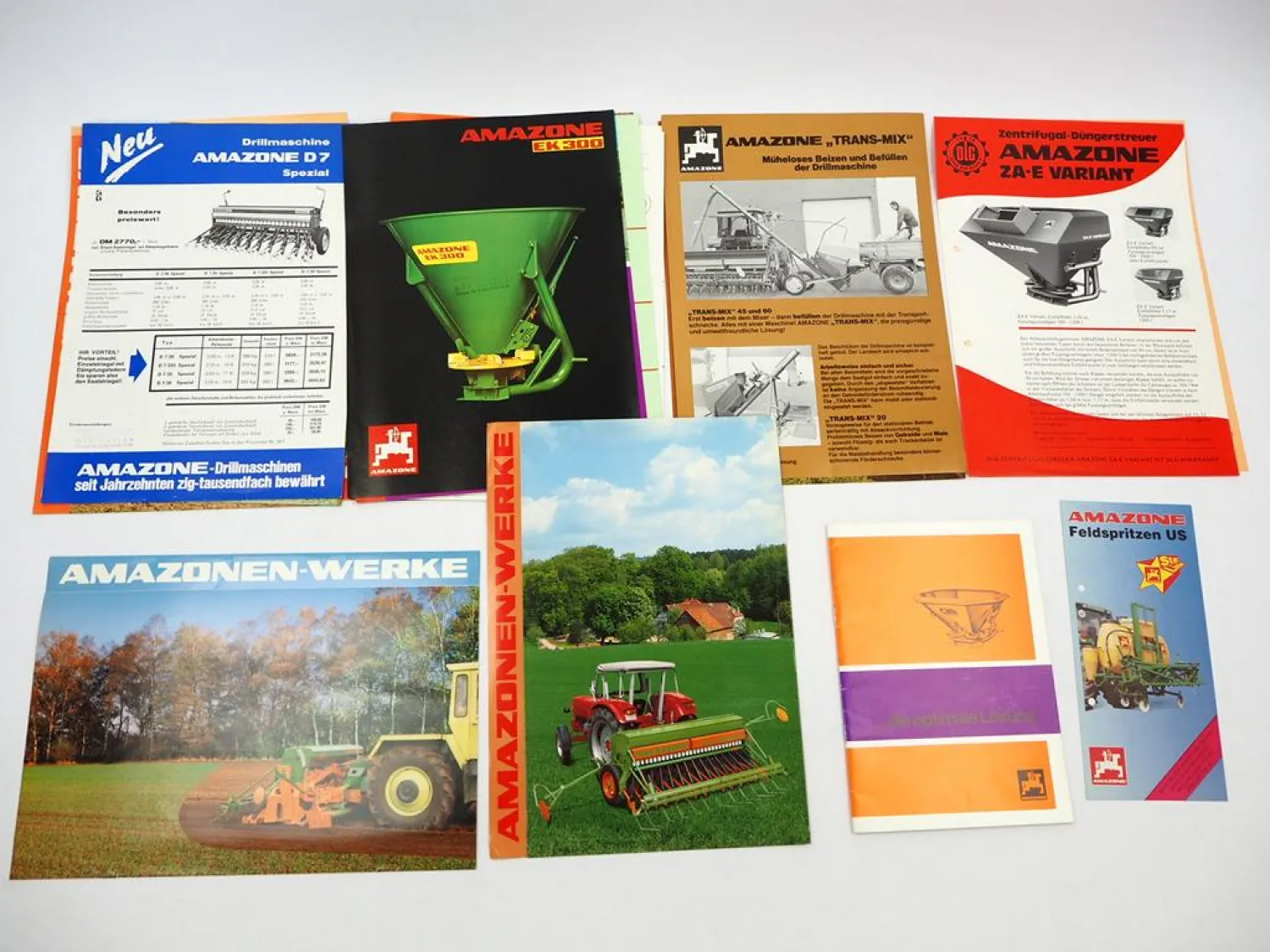 20x Original Prospekt Amazone Landtechnik 1970/90er Jahre Drillmaschinen Eggen