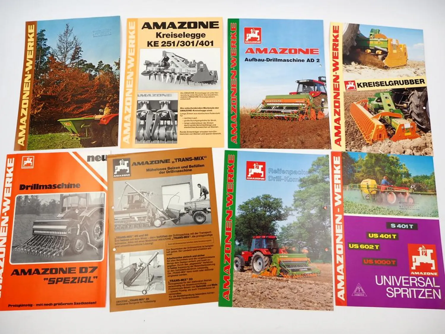 20x Original Prospekt Amazone Landtechnik 1970/90er Jahre Drillmaschinen Grubber
