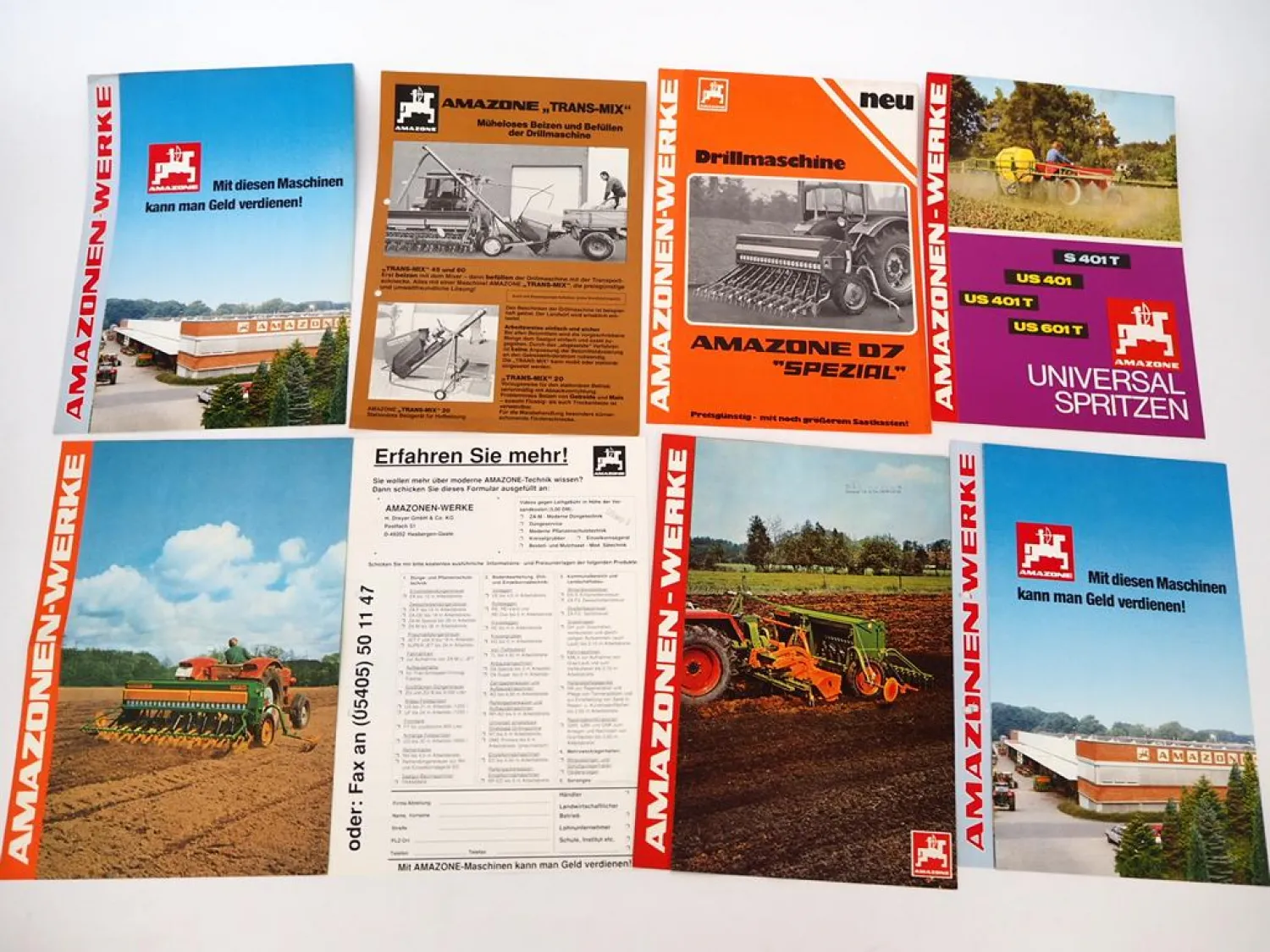 20x Original Prospekt Amazone Landtechnik 1970/90er Jahre Eggen Düngerstreuer