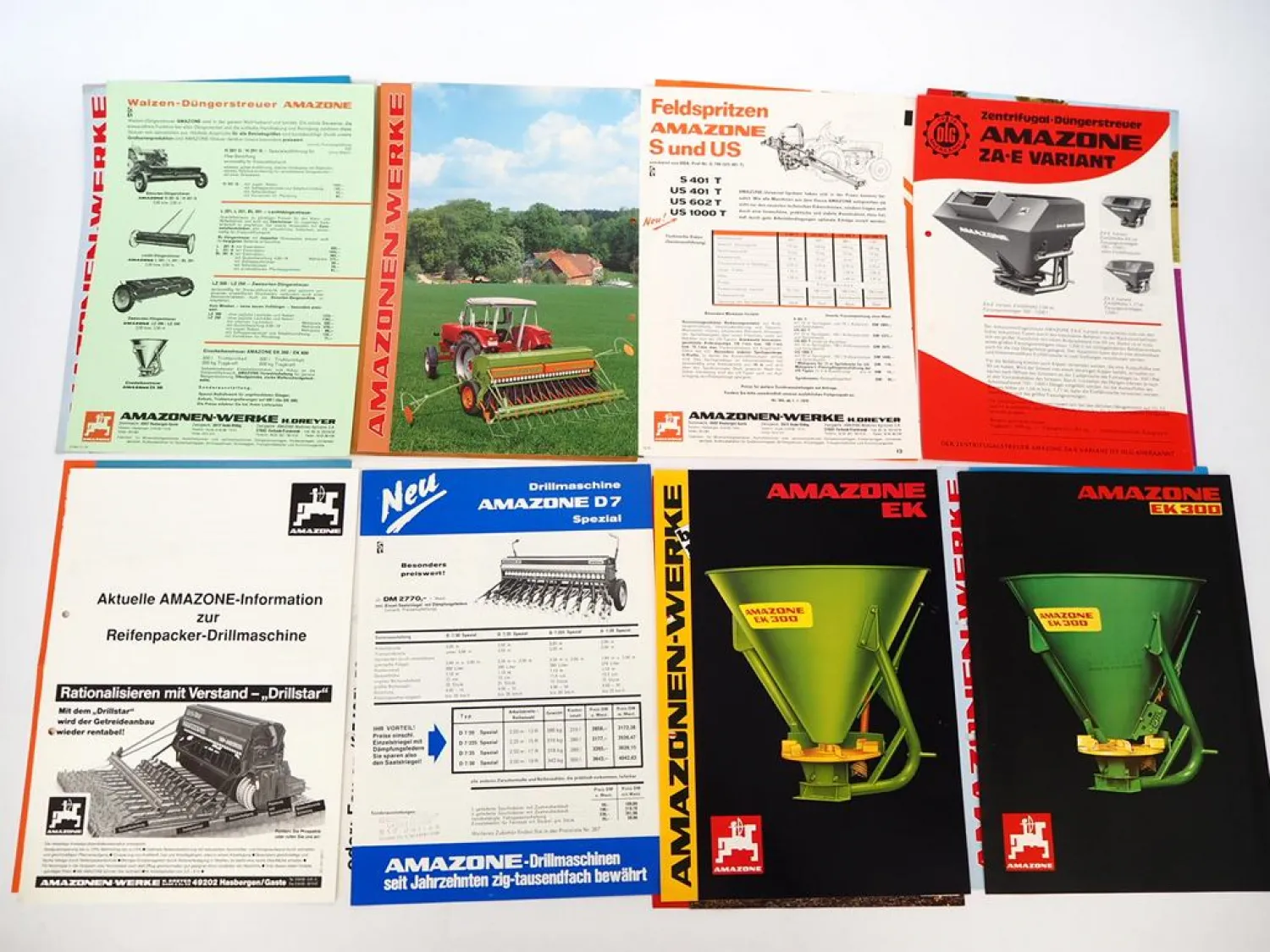 20x Original Prospekt Amazone Landtechnik 1970/90er Jahre Eggen Düngerstreuer