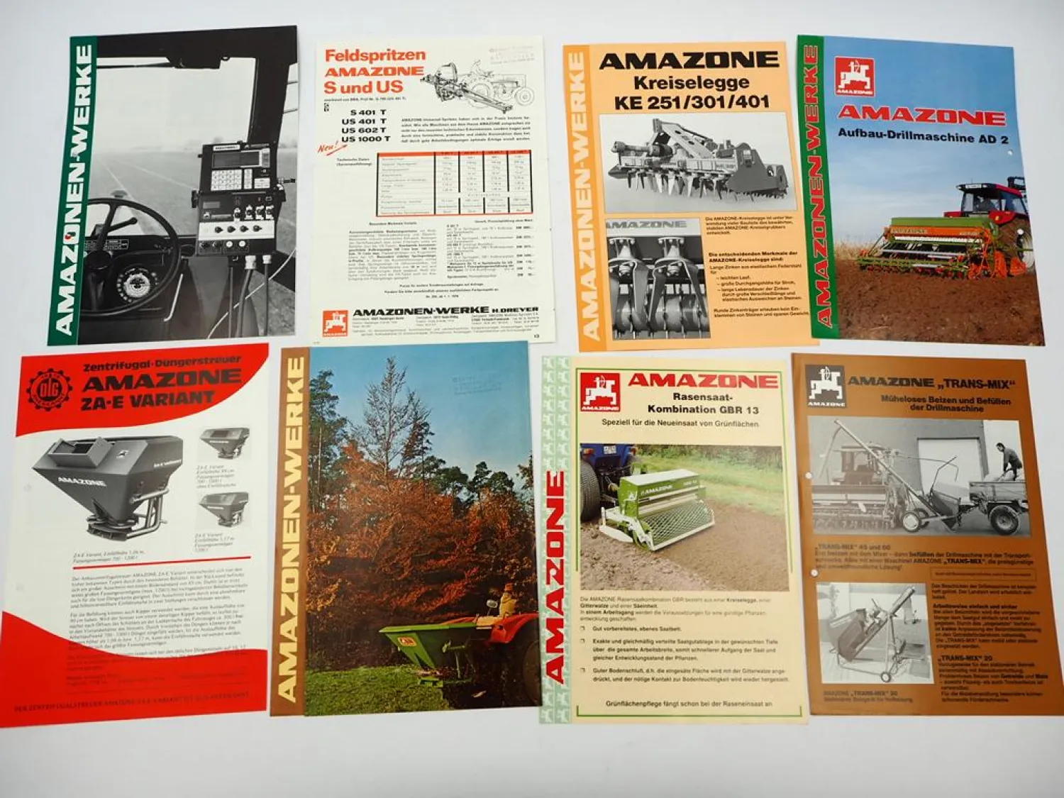 20x Original Prospekt Amazone Landtechnik 1970/90er Jahre Kreiseleggen Streuer
