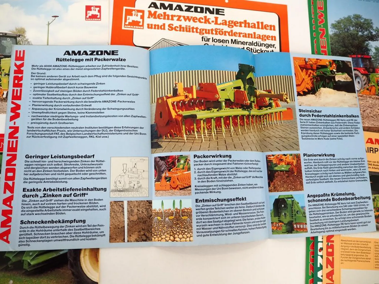 20x Original Prospekt Amazone Landtechnik 1970/90er Jahre Kreiseleggen Streuer