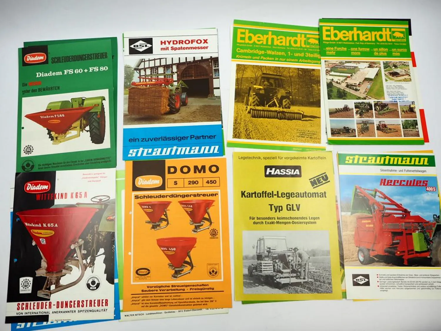 20x Original Prospekt Landtechnik 1970/80er Jahre Eberhardt Hassia Grammer Rau