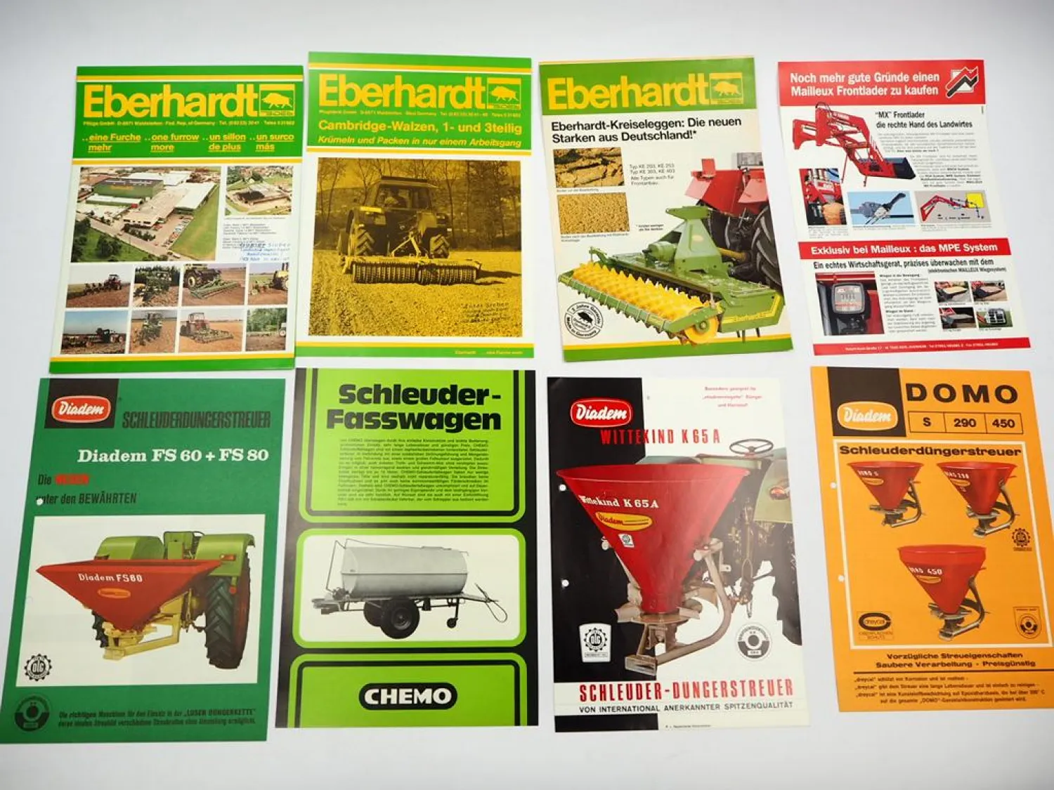 20x Original Prospekt Landtechnik 1970/80er Jahre Eberhardt Kuhl Diadem Grammer