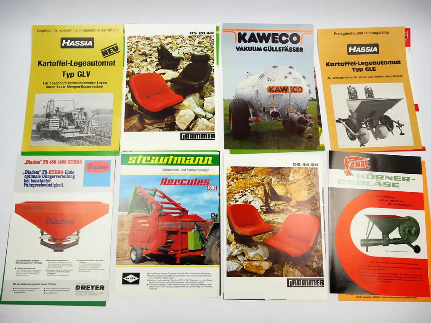 20x Original Prospekt Landtechnik 1970/80er Jahre Eberhardt Kuhl Diadem Grammer