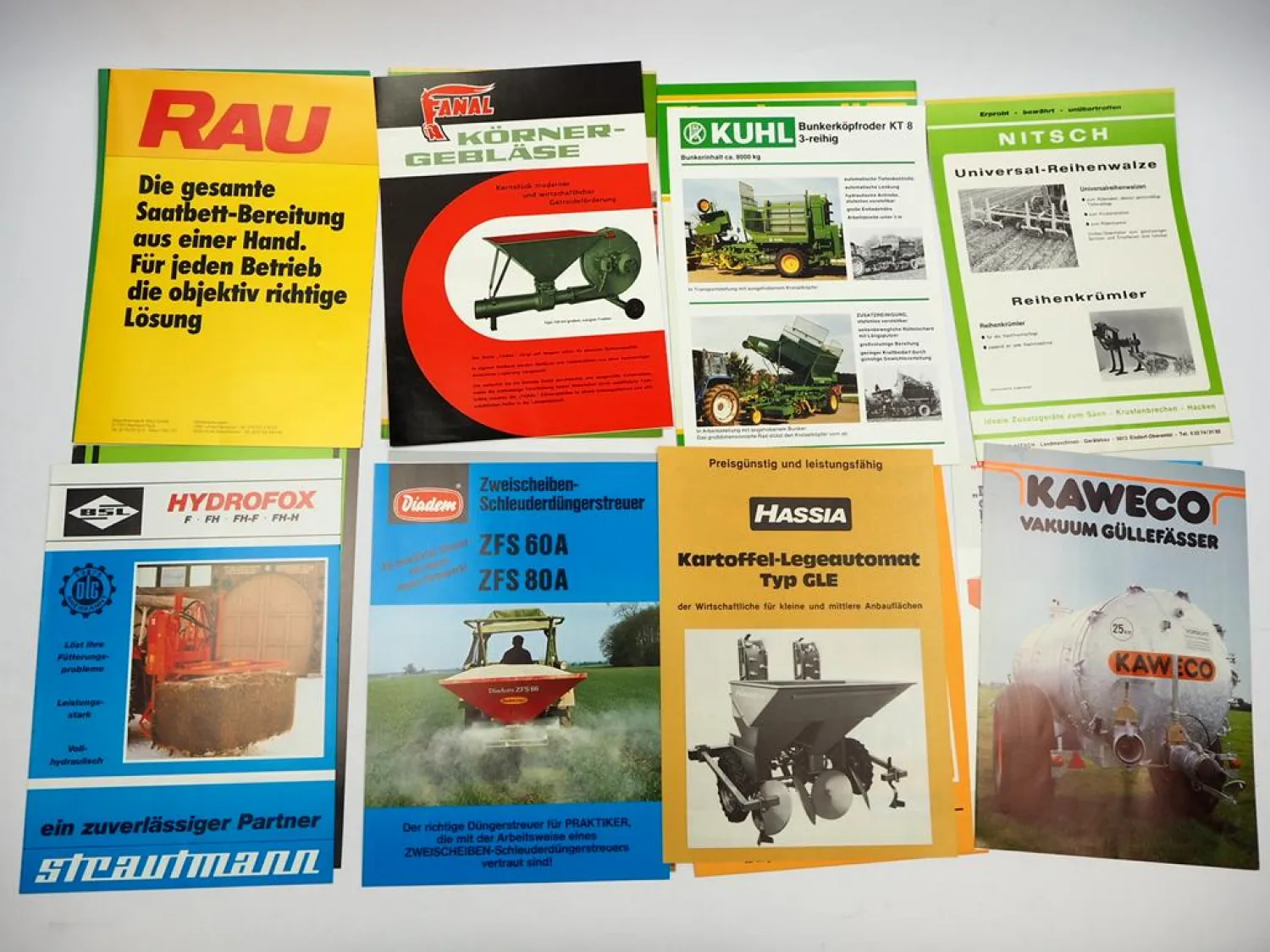 20x Original Prospekt Landtechnik 1970/80er Jahre Eberhardt Rau Hassia Grammer
