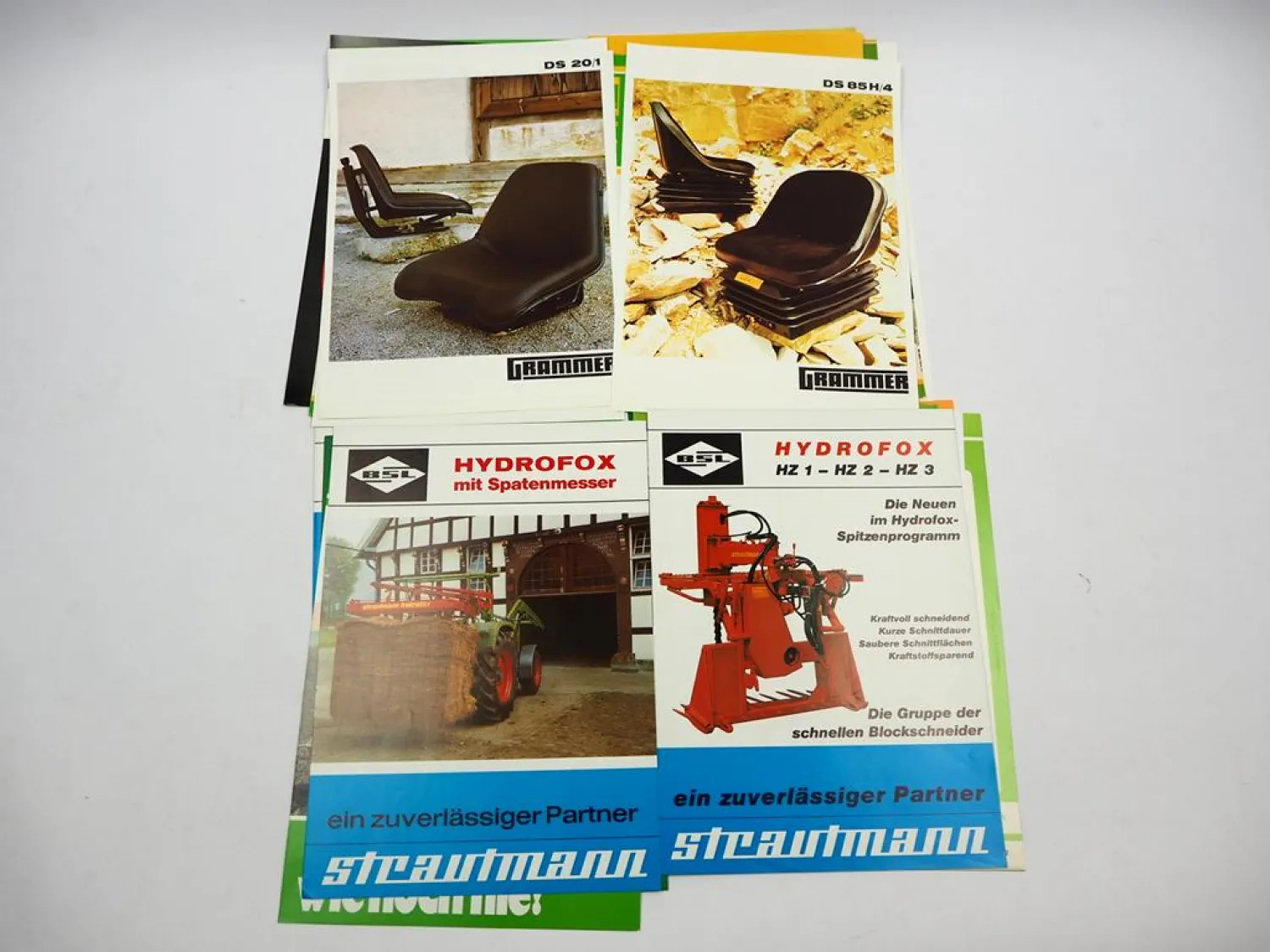 20x Original Prospekt Landtechnik 1970/80er Jahre Eberhardt Strautmannn Grammer