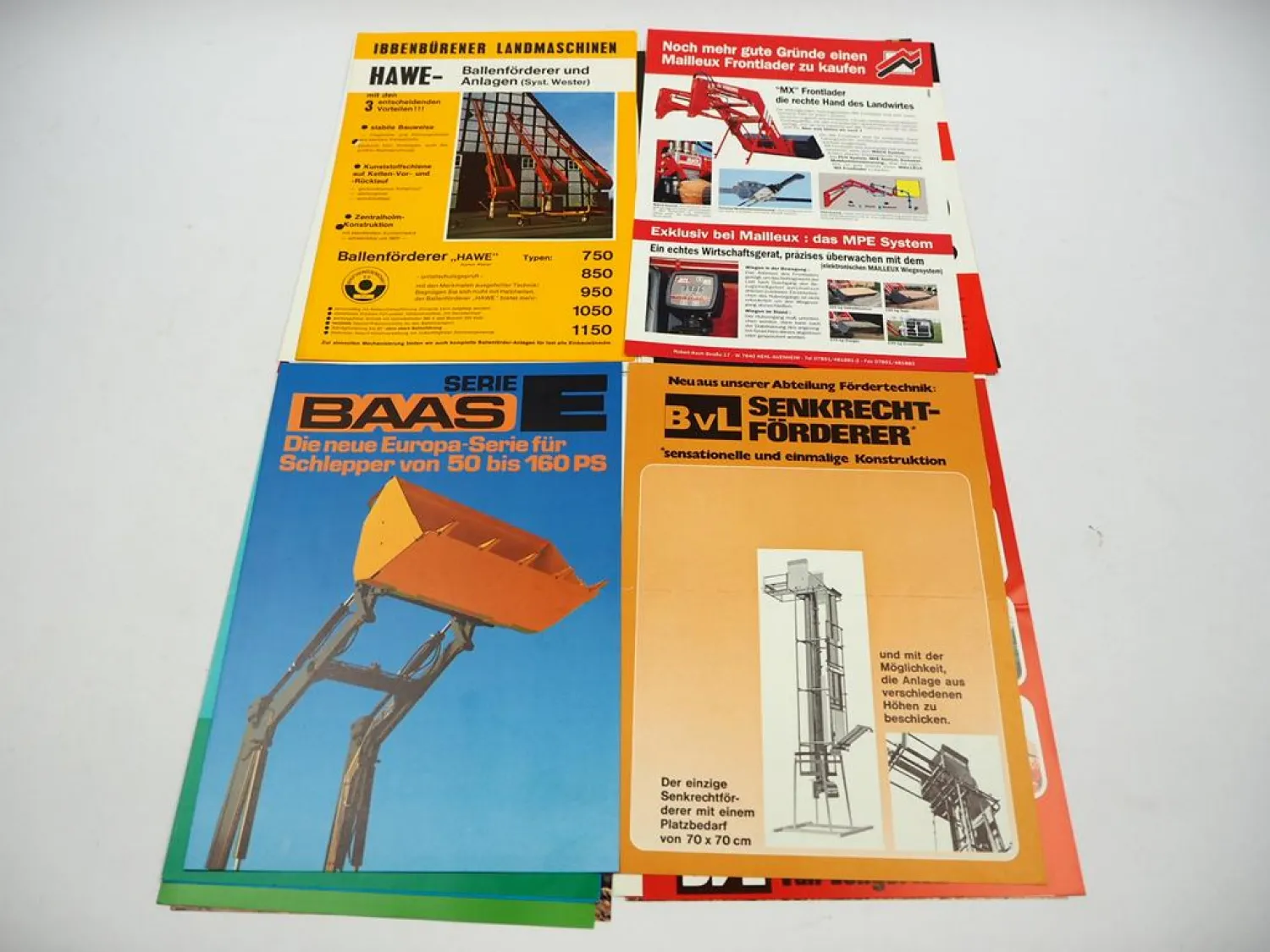 20x Original Prospekt Landtechnik 1970/80er Jahre z.B. Baas BvL Wühlmaus