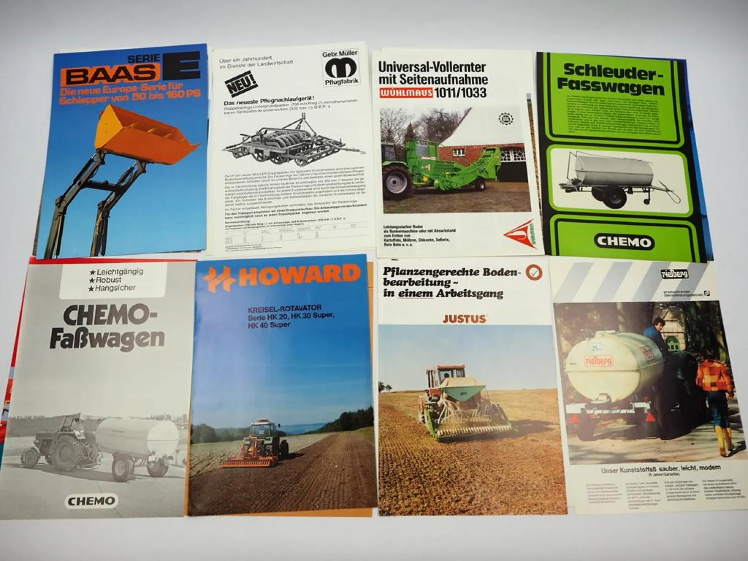 20x Original Prospekt Landtechnik 1970/80er Jahre z.B. Baas Eisele Howard