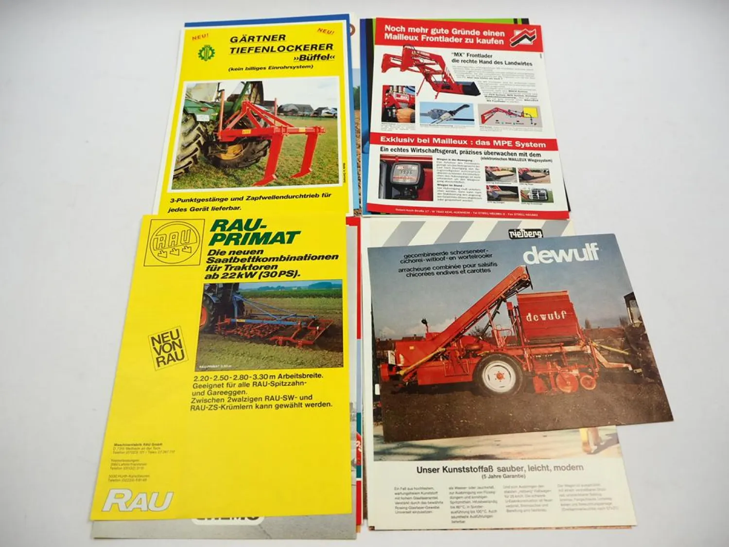 20x Original Prospekt Landtechnik 1970/80er Jahre z.B. Baas Eisele Howard