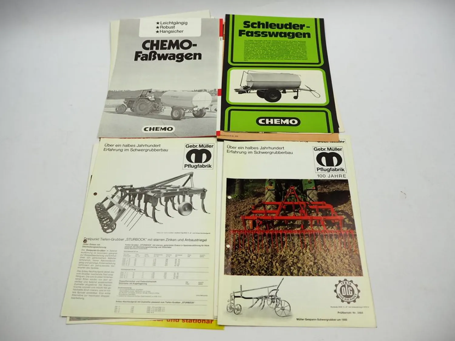 20x Original Prospekt Landtechnik 1970/80er Jahre z.B. Dewulf Müller Infoagrar