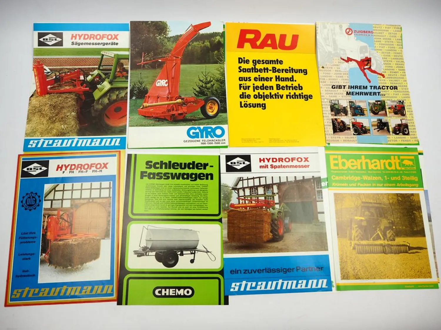 20x Original Prospekt Landtechnik 1970/80er Jahre z.B. Gyro Rau Diadem Hassia