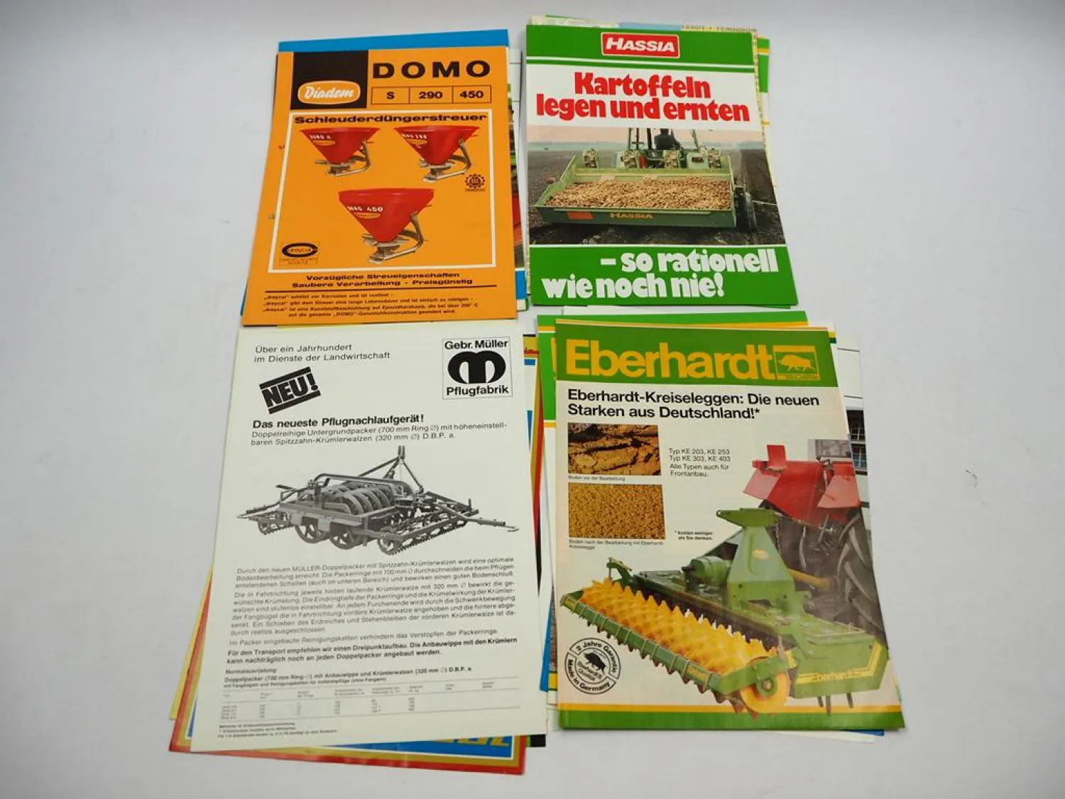 20x Original Prospekt Landtechnik 1970/80er Jahre z.B. Gyro Rau Diadem Hassia