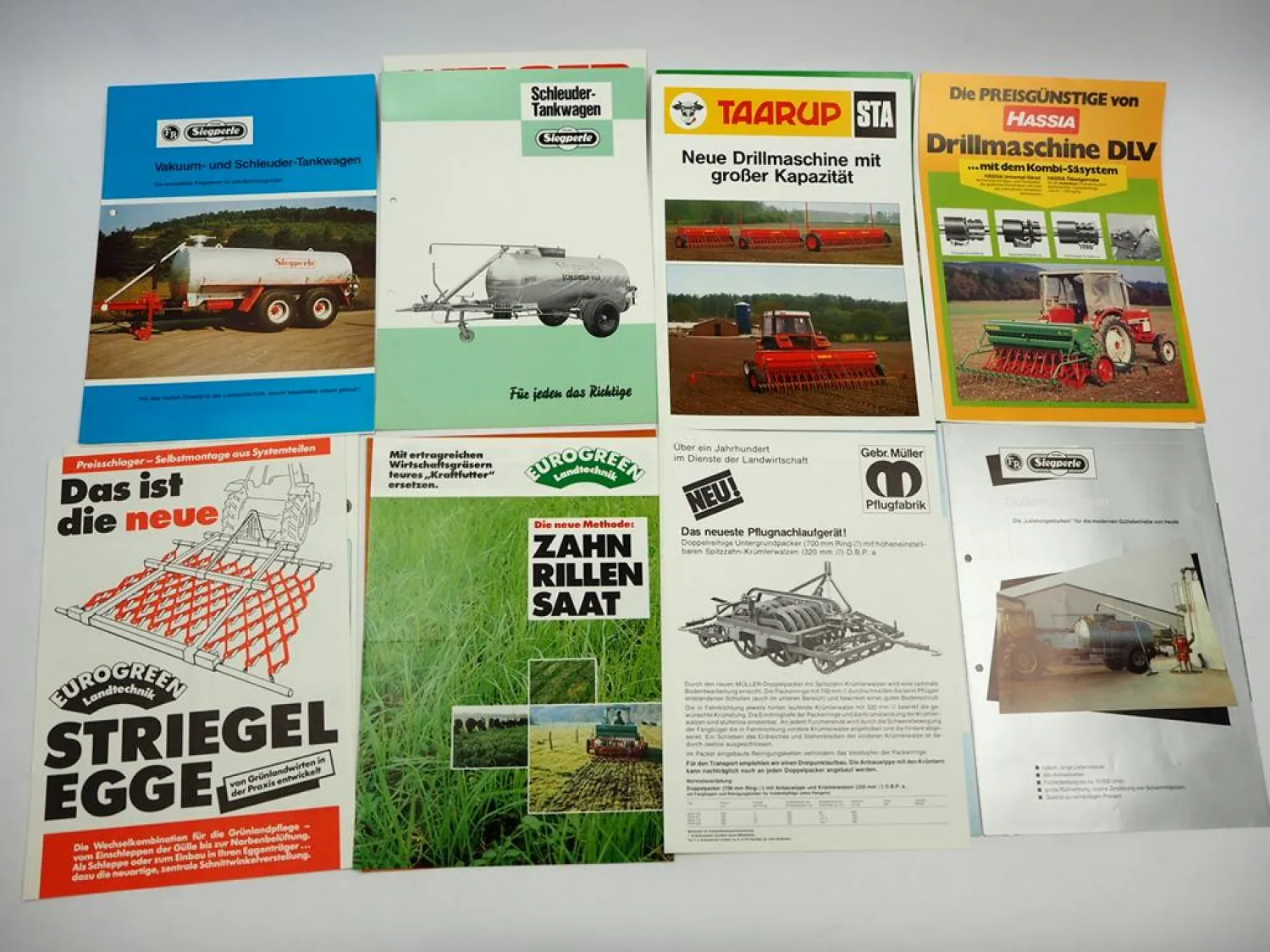 20x Original Prospekt Landtechnik 1970/80er Jahre z.B. Hassia Kleine Eurogreen