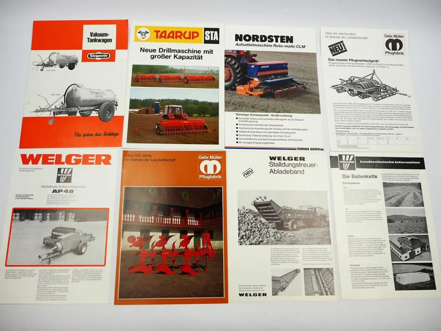 20x Original Prospekt Landtechnik 1970/80er Jahre z.B. Isaria Rabewerk Stegsted