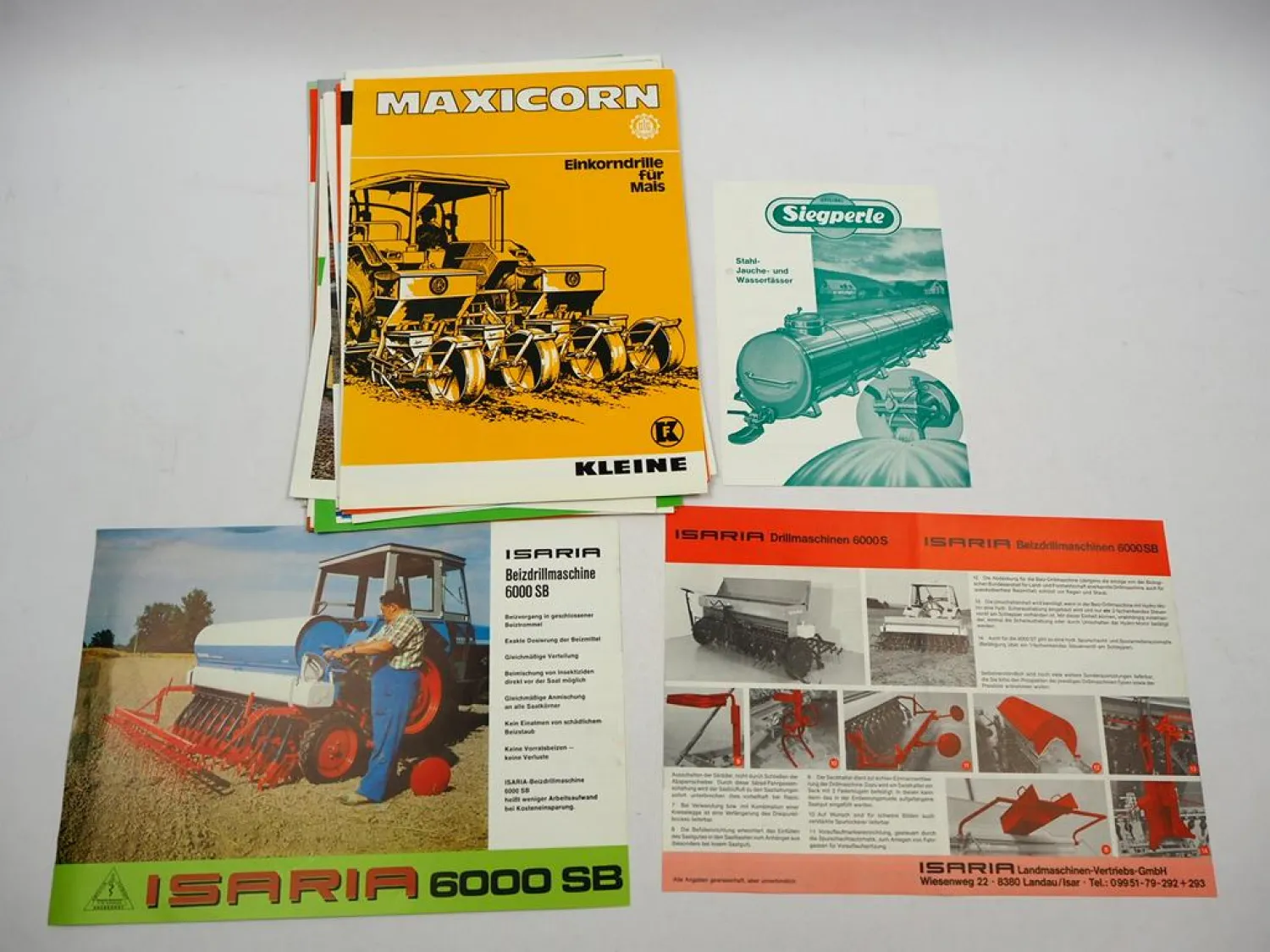 20x Original Prospekt Landtechnik 1970/80er Jahre z.B. Isaria Rabewerk Stegsted