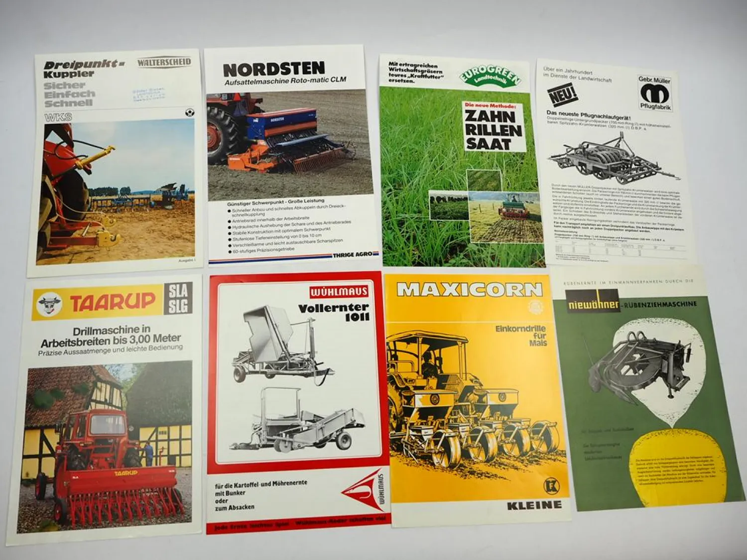 20x Original Prospekt Landtechnik 1970/80er Jahre z.B. Karo Taarup Kleine