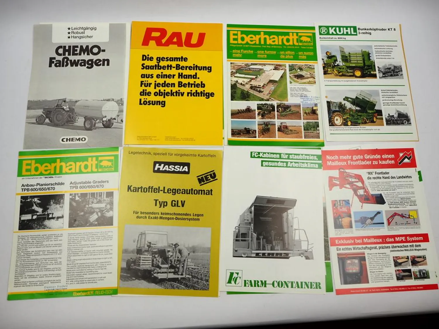20x Original Prospekt Landtechnik 1970/80er Jahre z.B. Kemper Hassia Rau PZ