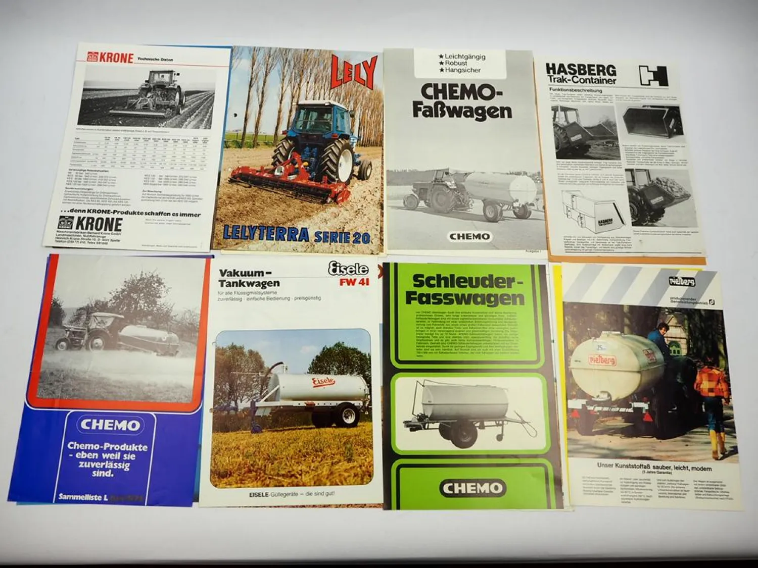20x Original Prospekt Landtechnik 1970/80er Jahre z.B. Lely Howard Krone