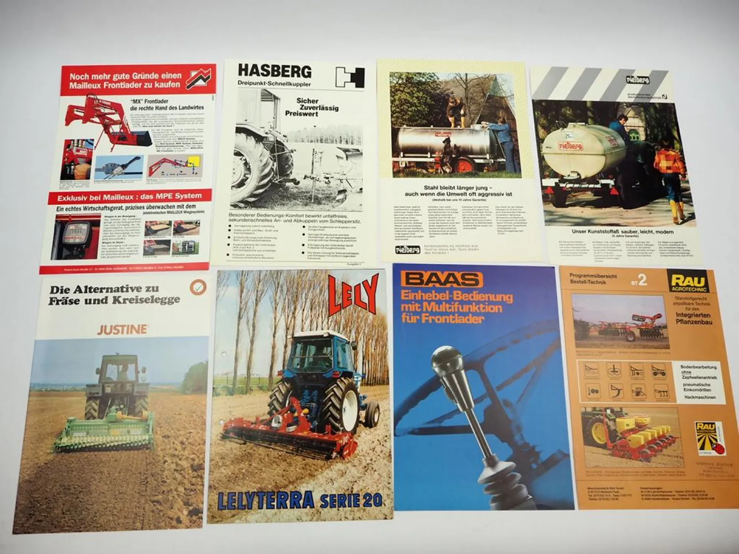20x Original Prospekt Landtechnik 1970/80er Jahre z.B. Lely Rau Frost Chemo