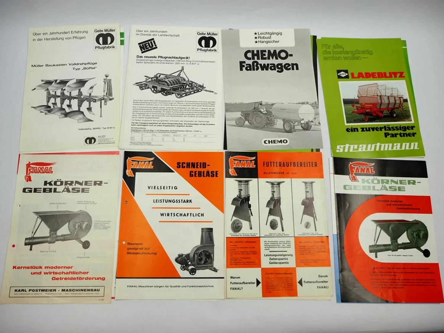20x Original Prospekt Landtechnik 1970/80er Jahre z.B. Lely Thyregod Fanal