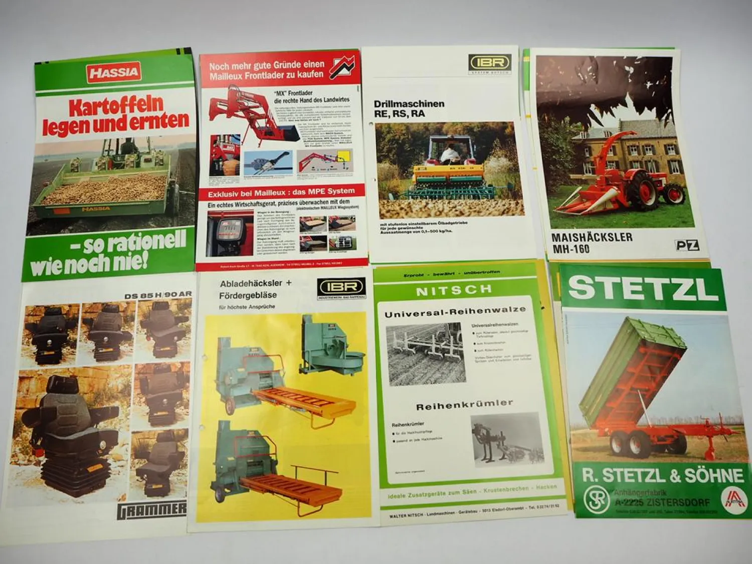 20x Original Prospekt Landtechnik 1970/80er Jahre z.B. PZ Stetzl Nitsch Hassia